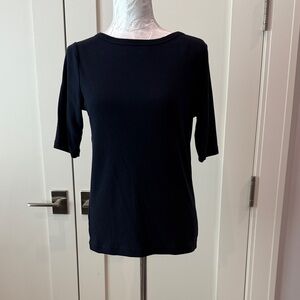 NIC+ZOE Elegant Navy Short Sleeve Tee